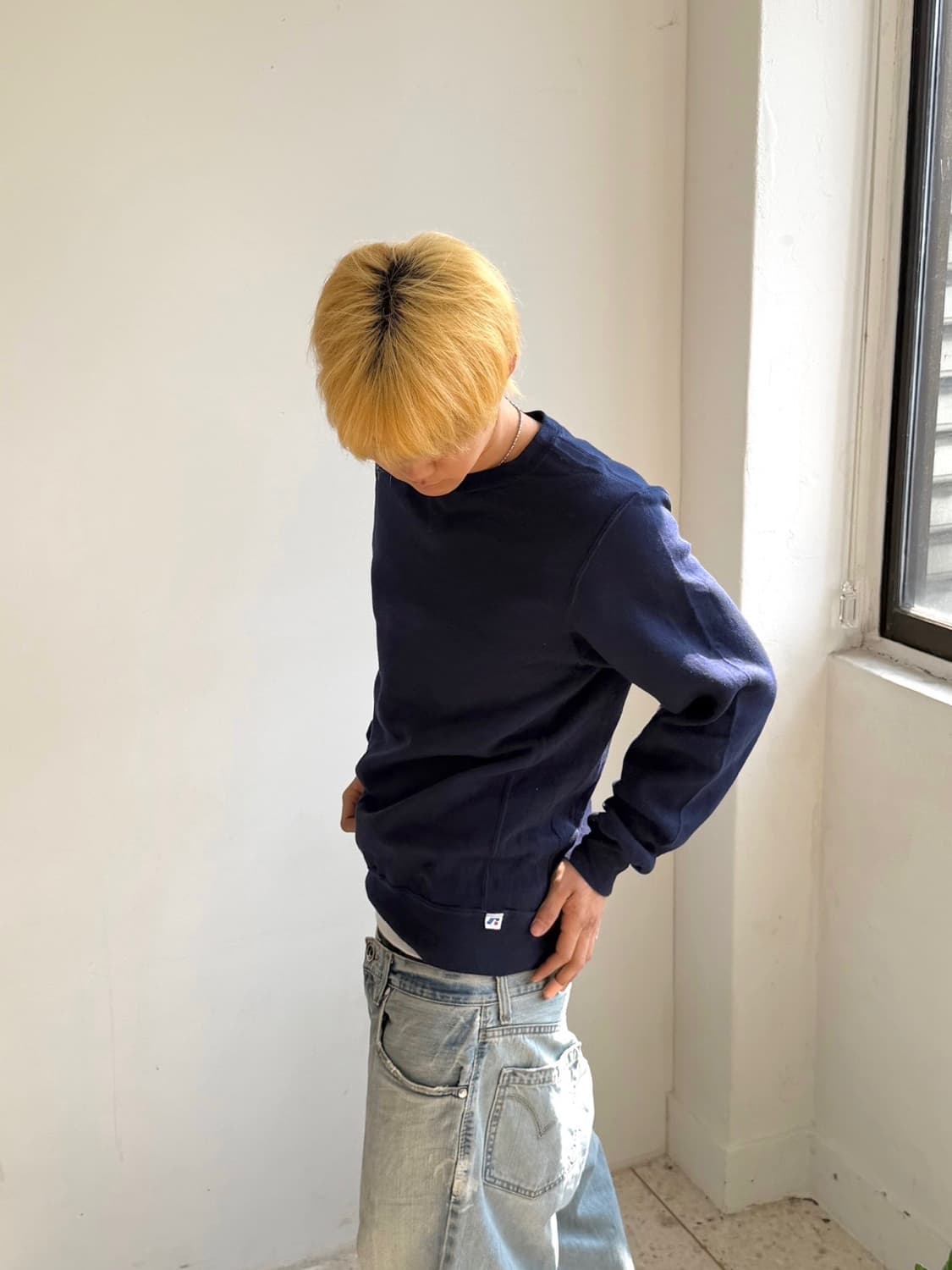 00's 러셀 맨투맨 네이비 블랭크 상품이미지1