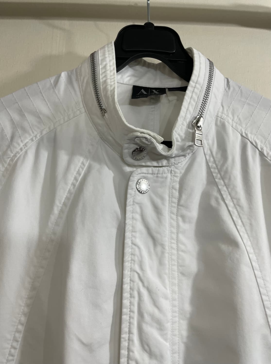 아르마니 익스체인지 화이트 라이더 자켓 상품이미지3