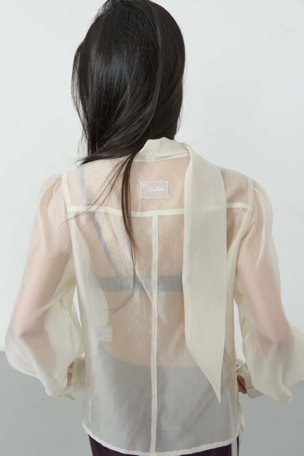 미치코런던 코시노 시어 시스루타이 블라우스 새상품 상품이미지1