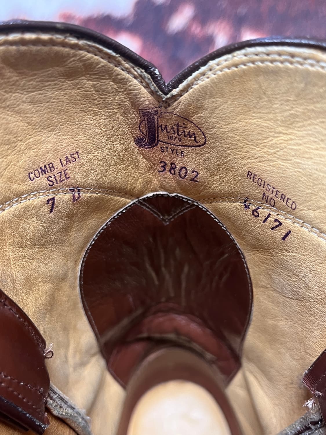 [250] 저스틴 Justin 브라운 웨스턴 페코스 부츠 상품이미지7