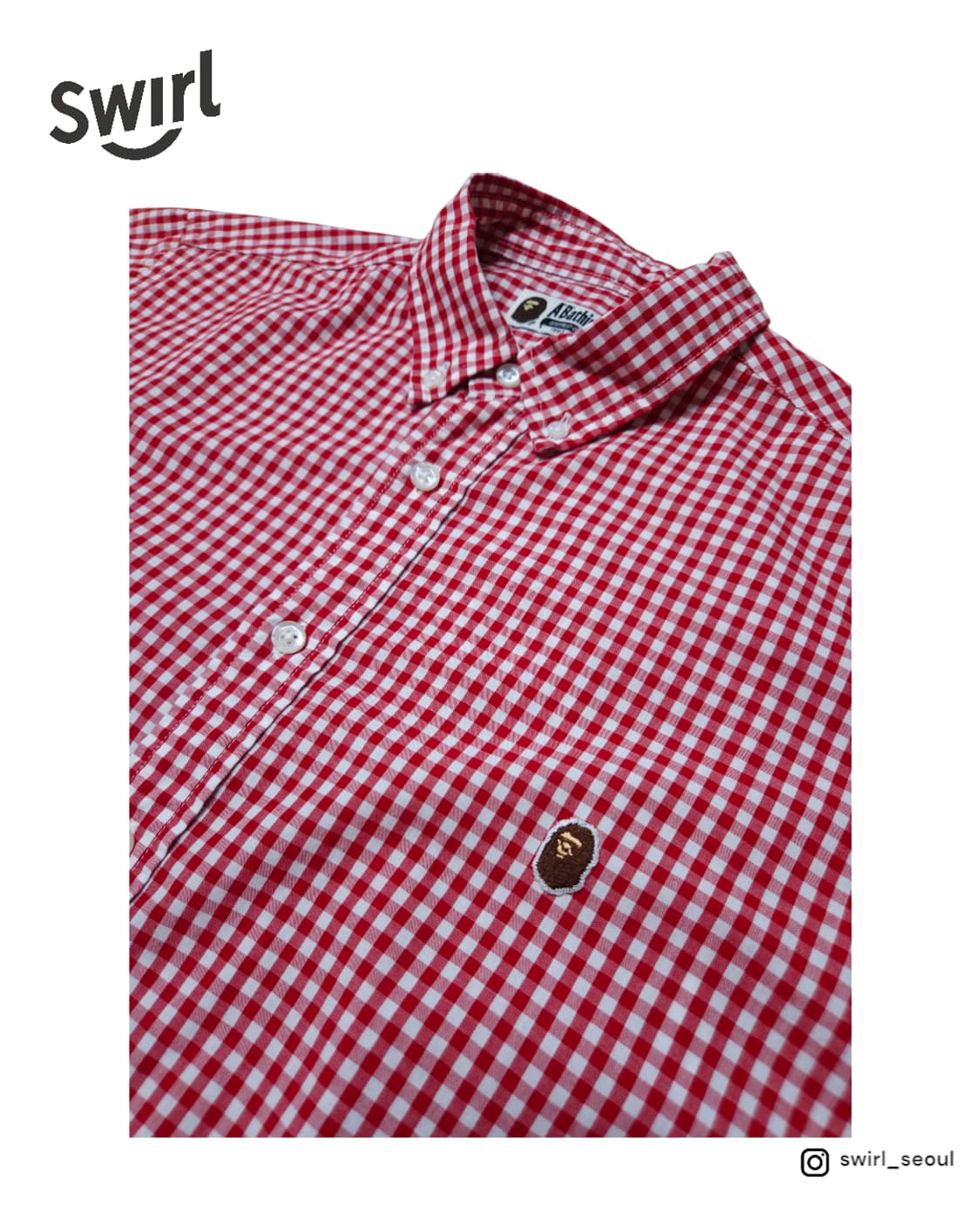 BAPE gingham half shirts 상품이미지3