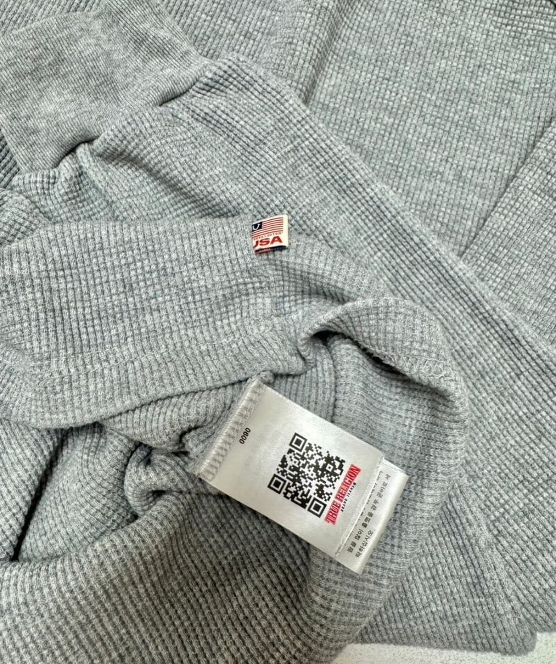 [정품] 트루릴리젼 긴팔 와플 “그레이” 100 상품이미지5