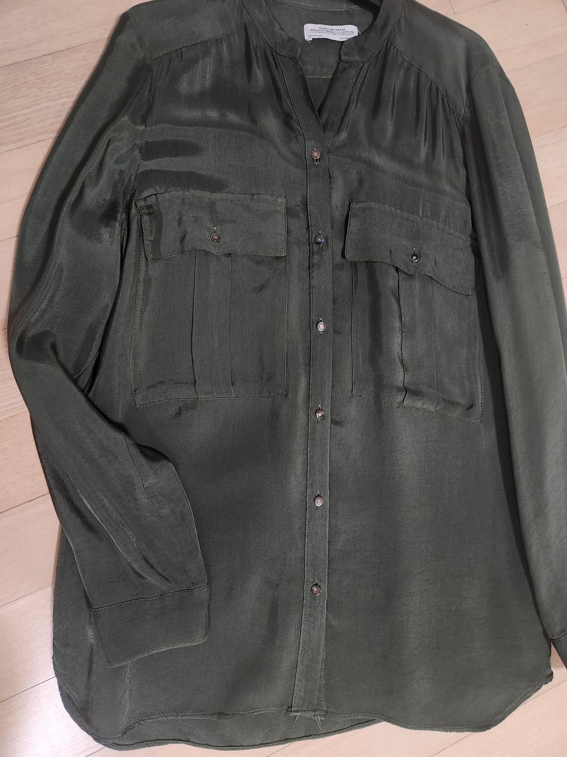 자라 카키색 블라우스 상품이미지6