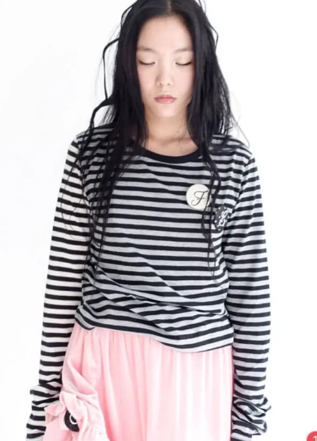 샵페어리 스트라이프 탑 +핀버튼 상품이미지1