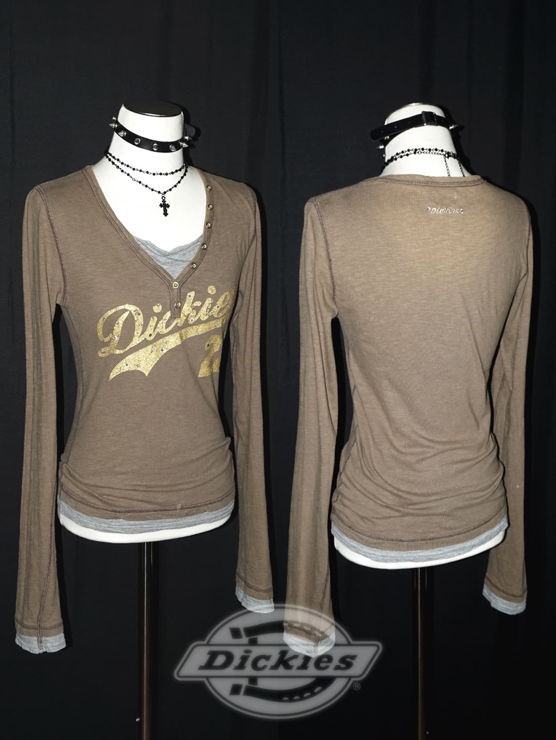 (dickies) y2k glitter lettering t  상품이미지1