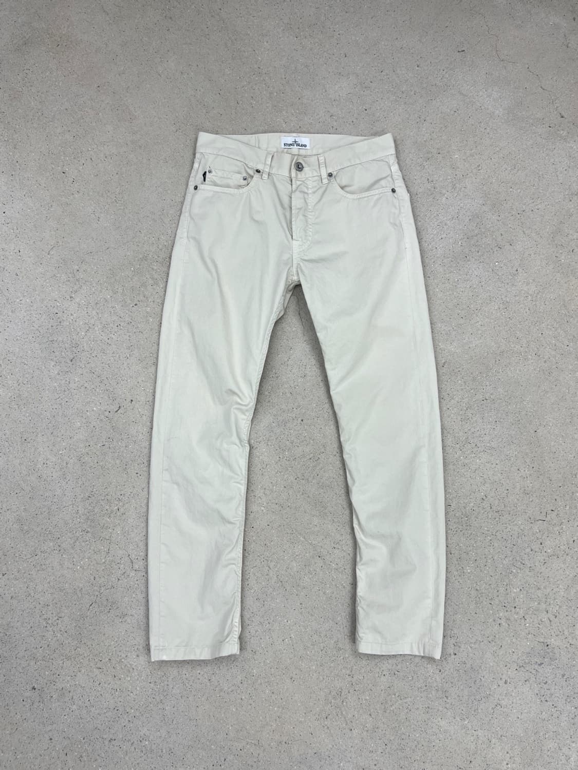 스톤아일랜드 와펜 아이보리 코튼 팬츠 상품이미지2