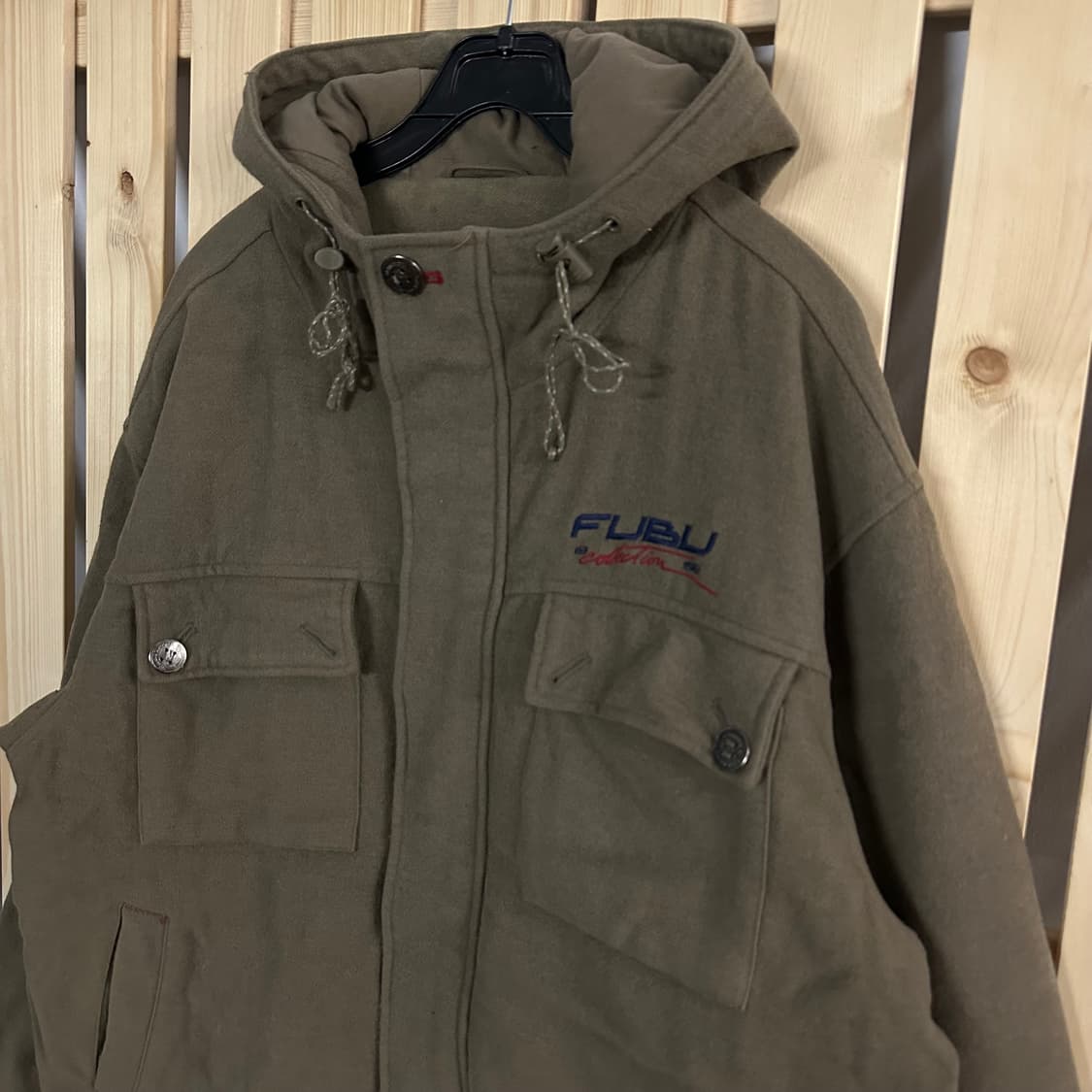 (L) FUBU 후부 푸부 90s 카키 워크 자켓 상품이미지4