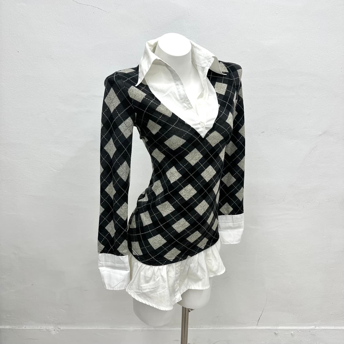 tartan layered onepiece shirts  상품이미지1