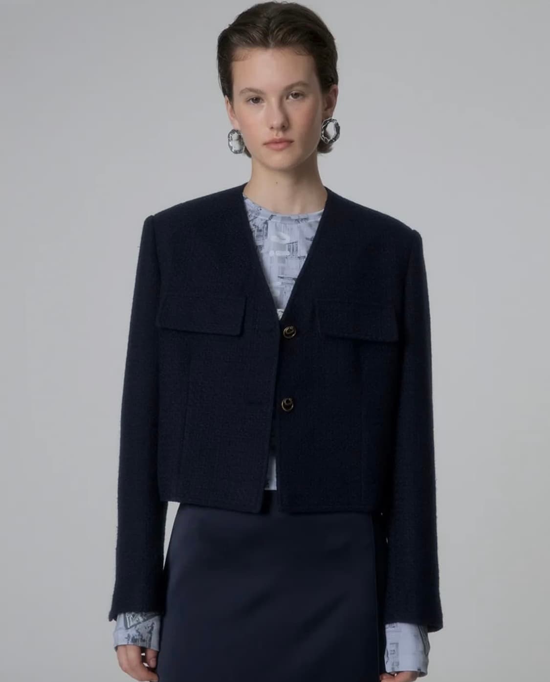 Raive 레이브 네이비 트위드 자켓 상품이미지3