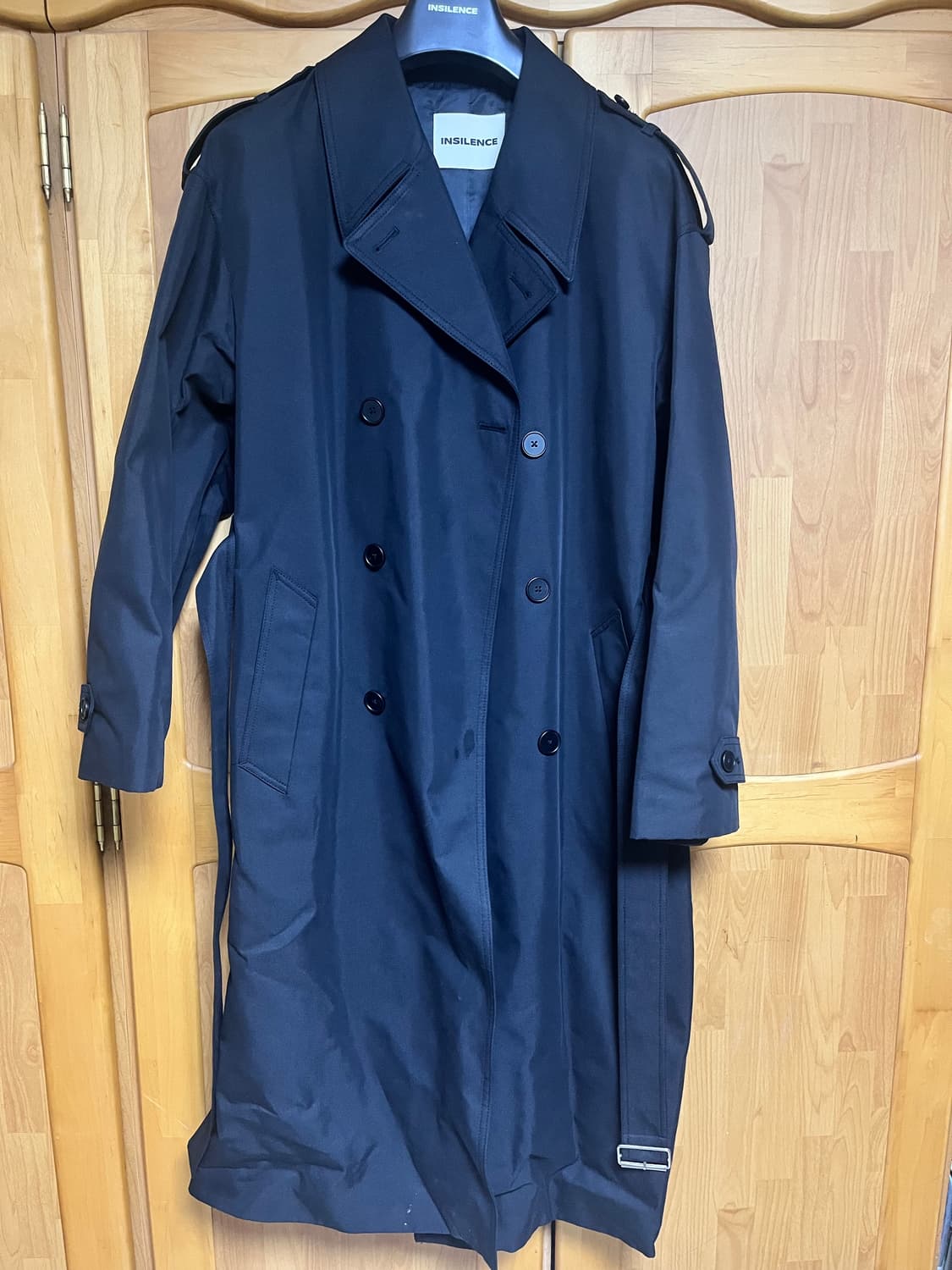 인사일런스 오버사이즈 트렌치 코트 블랙 상품이미지2