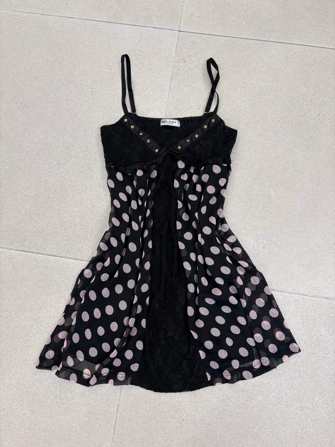 도트 레이스 갸루 원피스 상품이미지1