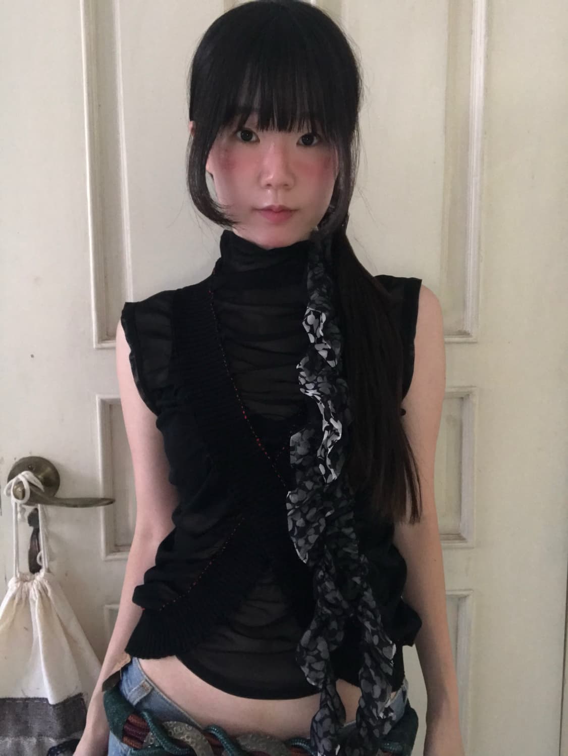 vintage mash sleeveless top 상품이미지3