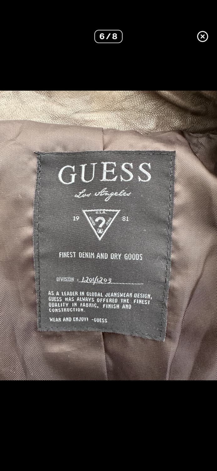 게스 쉽스킨 빈티지 레더자켓 (L) 상품이미지5