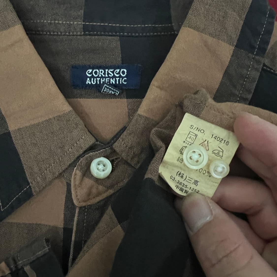 L) Corisco 코리스코 버팔로 체크 브라운 블랙 셔츠 상품이미지7