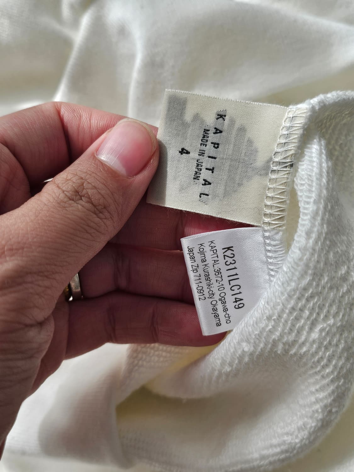 [4] kapital 캐피탈 나이트시프트 스웻 화이트 상품이미지4