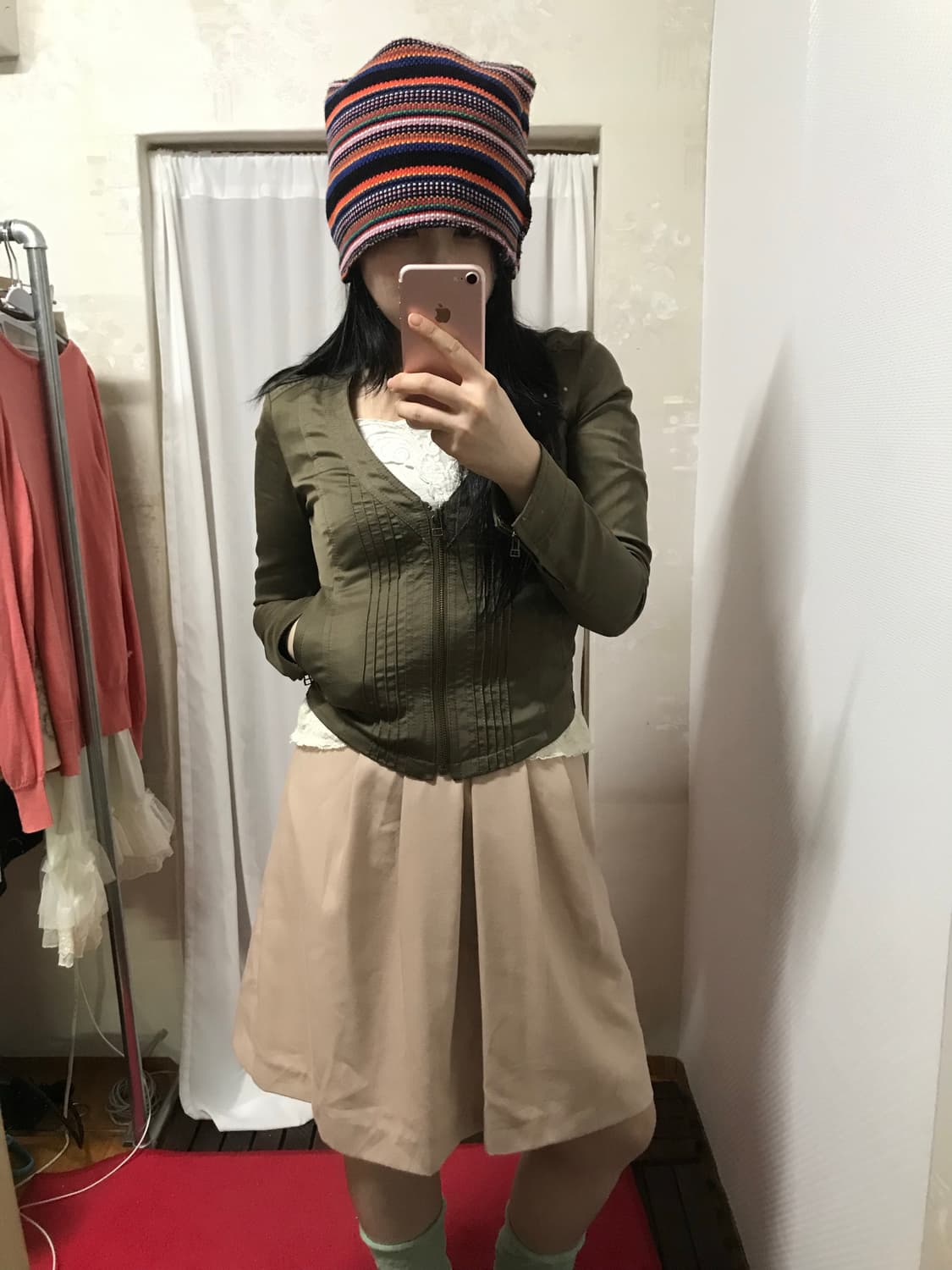 vintage  y2k kaki v-neck zipup jacket 상품이미지2