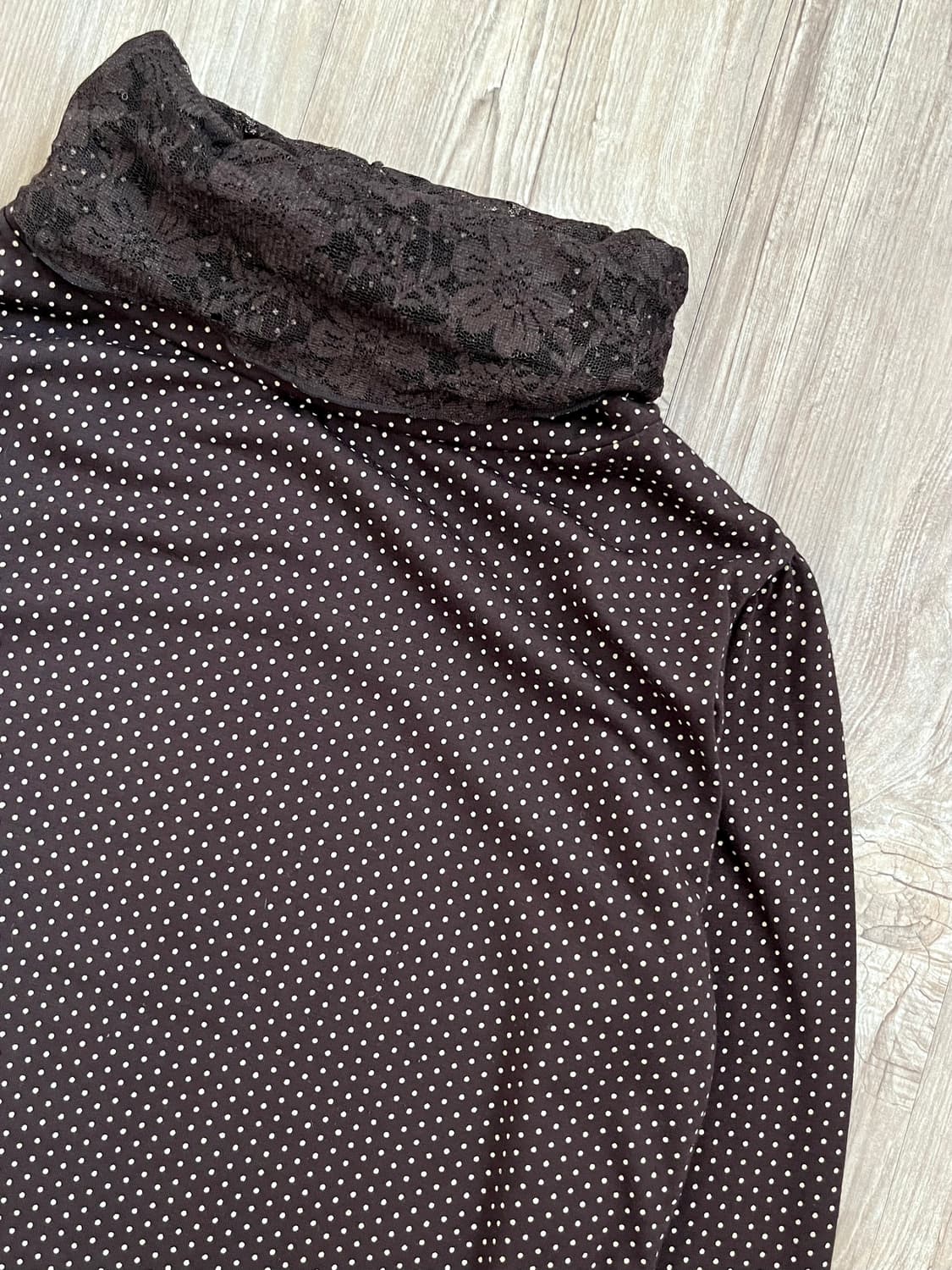 vtg 레이스 도트 터틀넥 상품이미지2