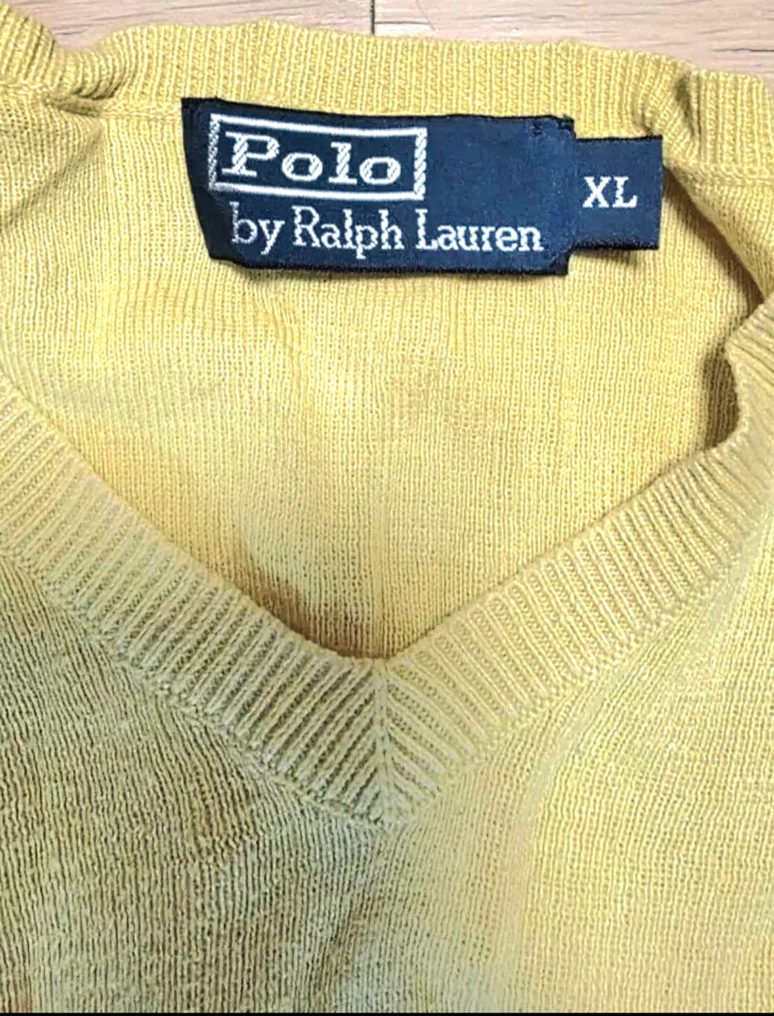 폴로 랄프로렌 옐로우 브이넥 니트 XL 상품이미지2