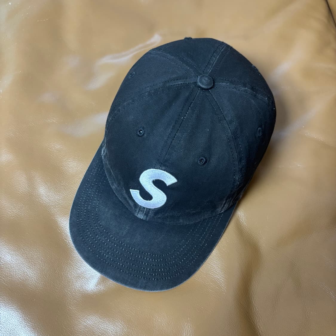 슈프림 S로고 6패널 볼캡 모자 피그먼트 워시드 블랙 상품이미지5