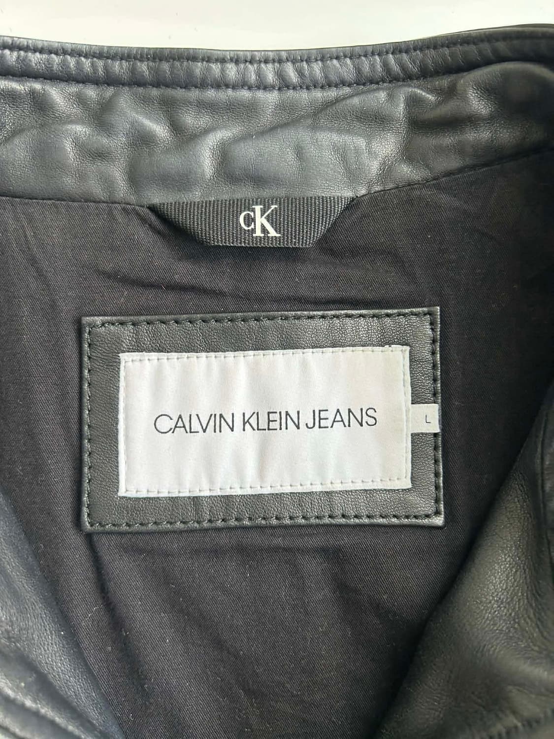 [L] 캘빈클라인 진스 나파 양가죽 봄버 라이더 자켓 테크웨어 상품이미지6