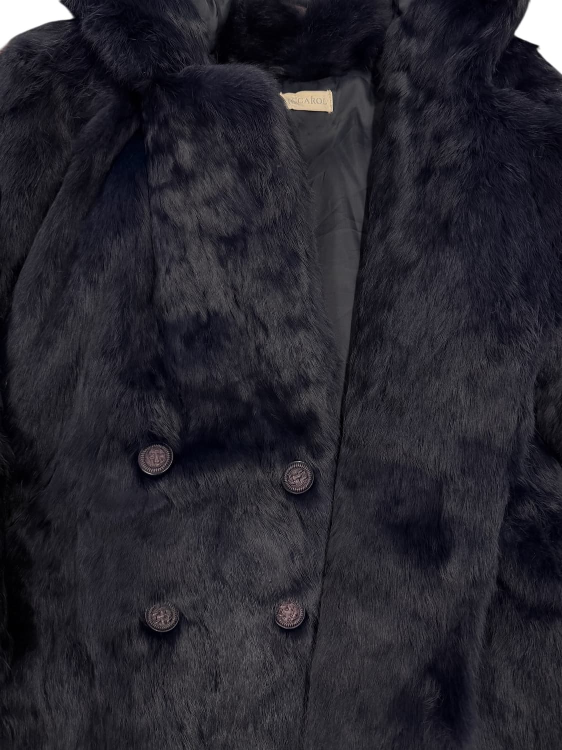 vintage Velvet Rabbit Fur Hoodie Coat 상품이미지5