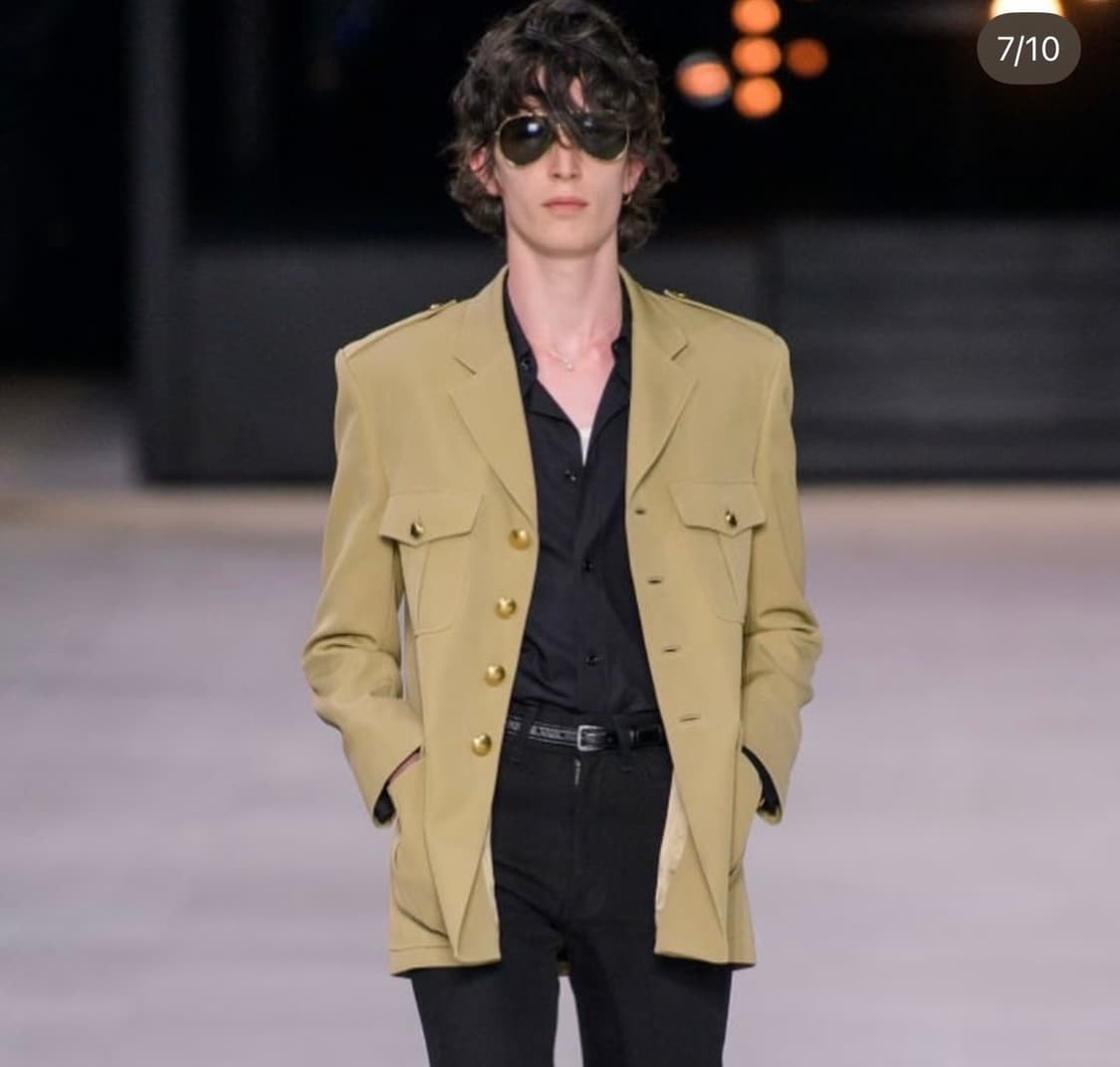 생로랑 - 90s 리넨 밀리터리 자켓 상품이미지7