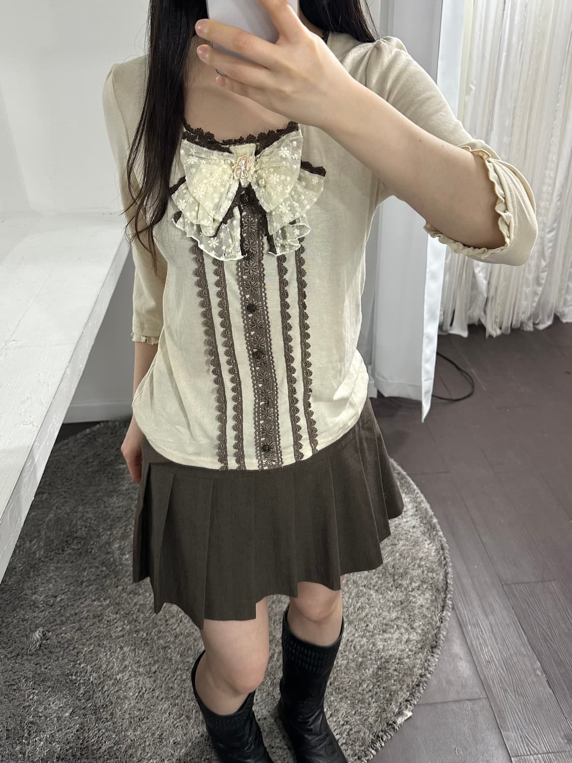 axes femme ribbon design top 상품이미지3