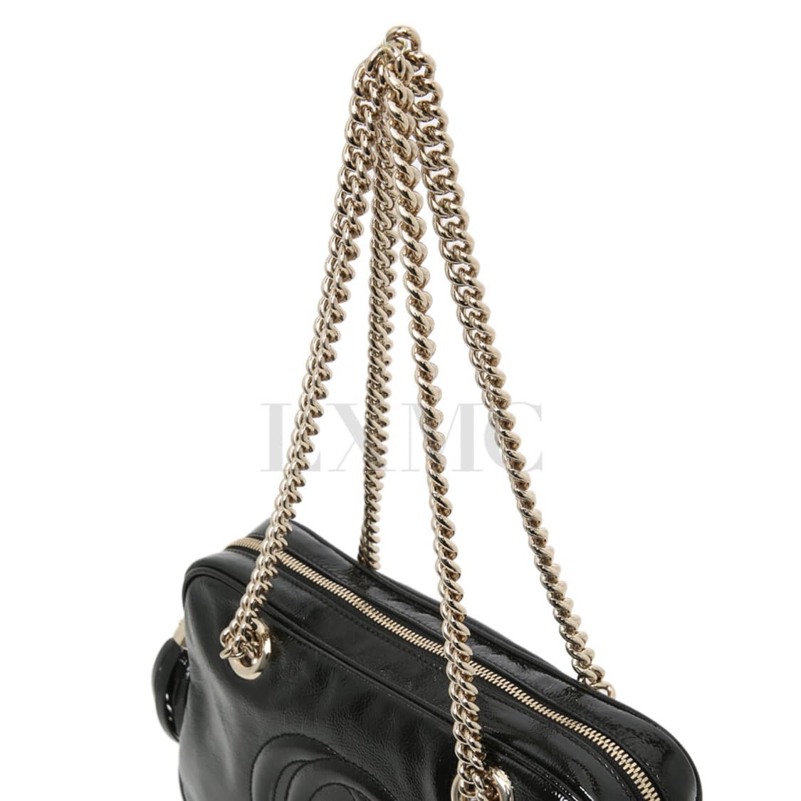 구찌 소호 더블 체인 숄더백 블랙 페이던트 로고백 308983 상품이미지7