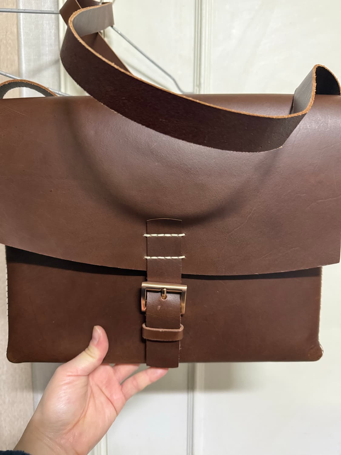핸드메이드통가죽가방새것 상품이미지2