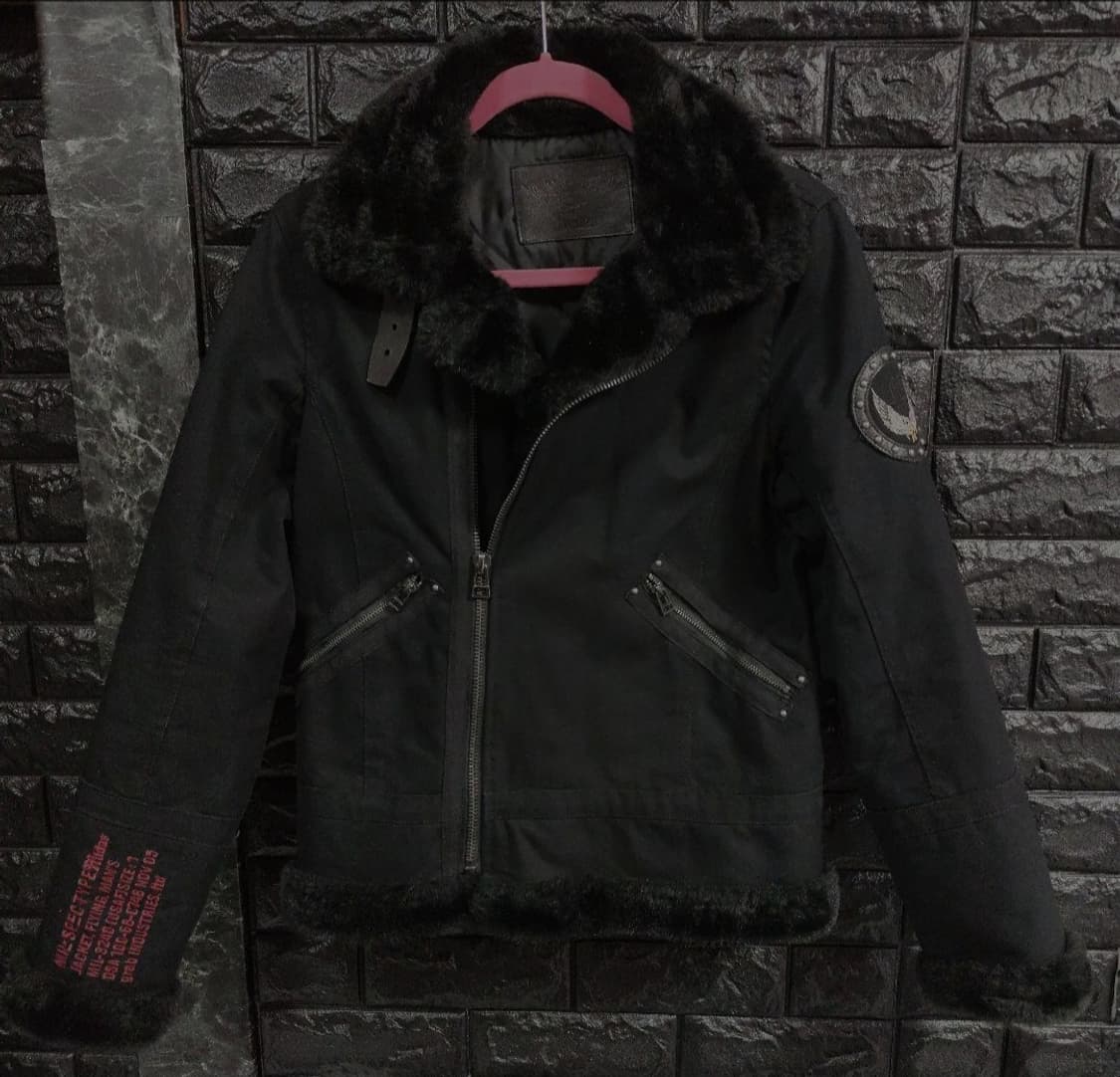 빈티지 MIDAS (미다스) 블랙 B-3 스타일 퍼 자켓 상품이미지1