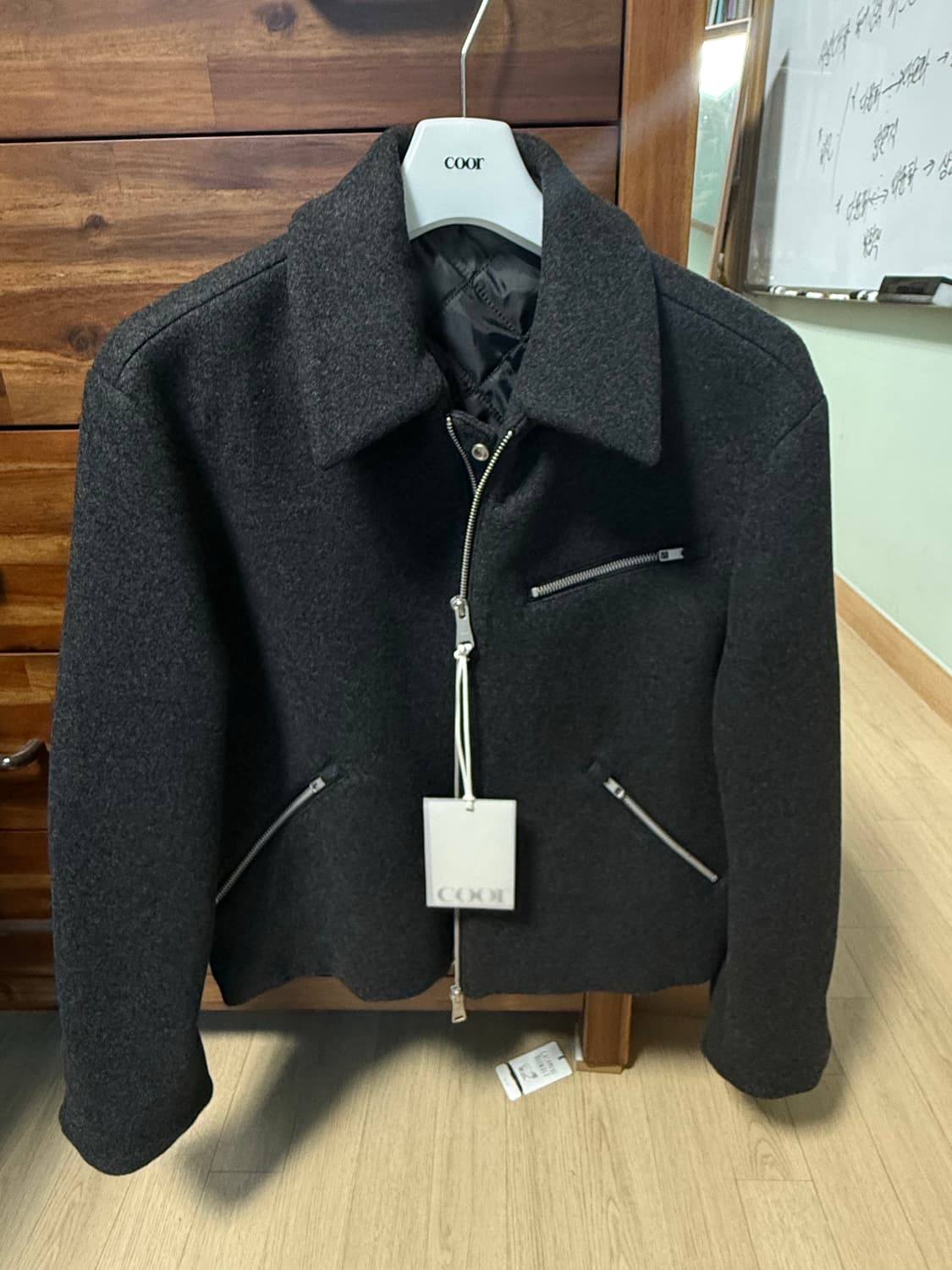 [새상품] 쿠어 더블 페이스 울 미니멀 멀티 집 자켓 (멜란지그레이) 상품이미지2