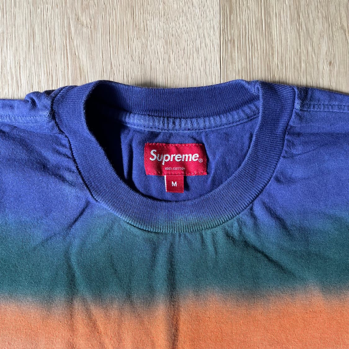 슈프림 레인보우 스트라이프 티 오렌지 상품이미지4