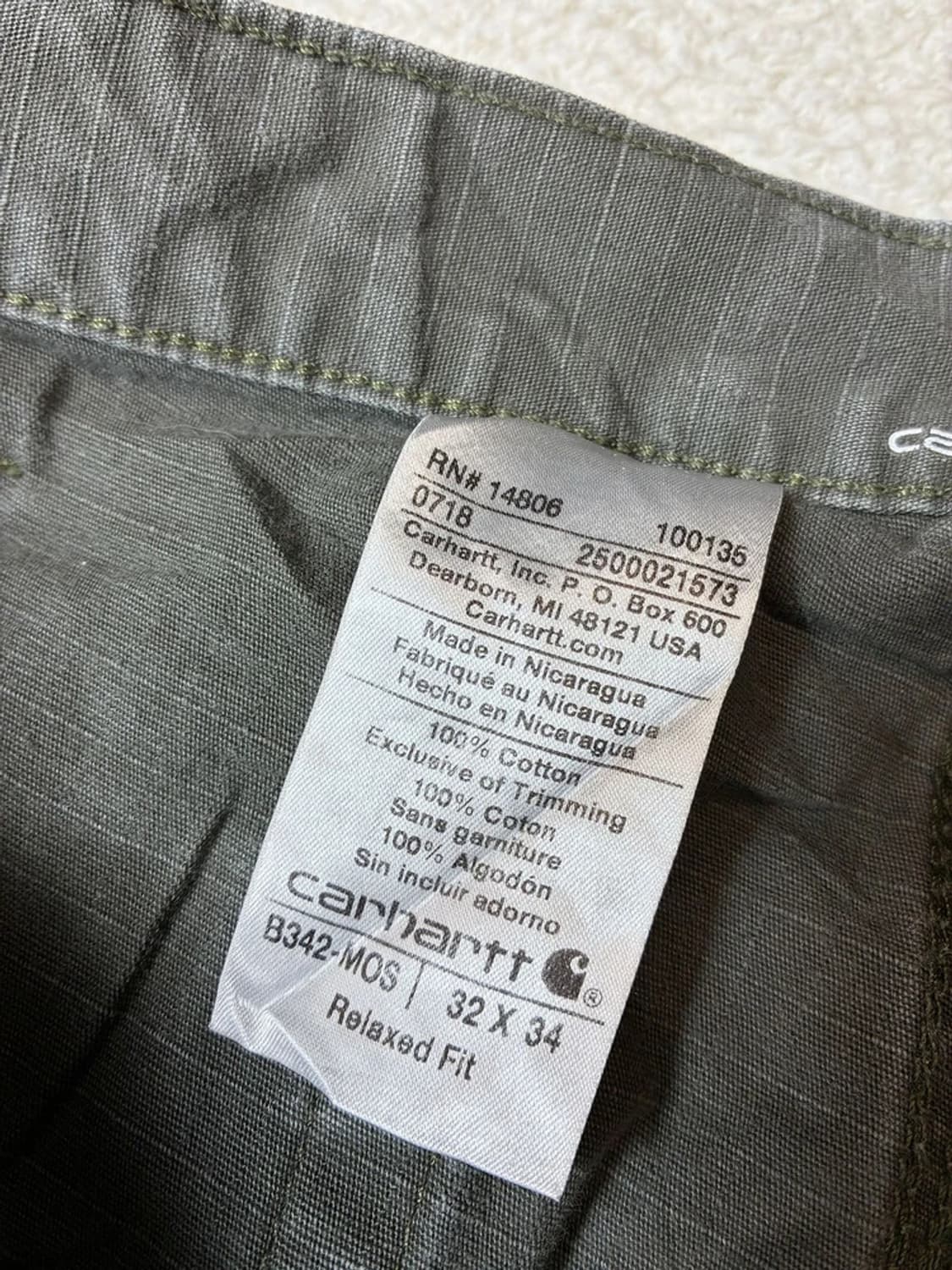 칼하트 B342 카고 더블니 워크 팬츠 PN7355 상품이미지10