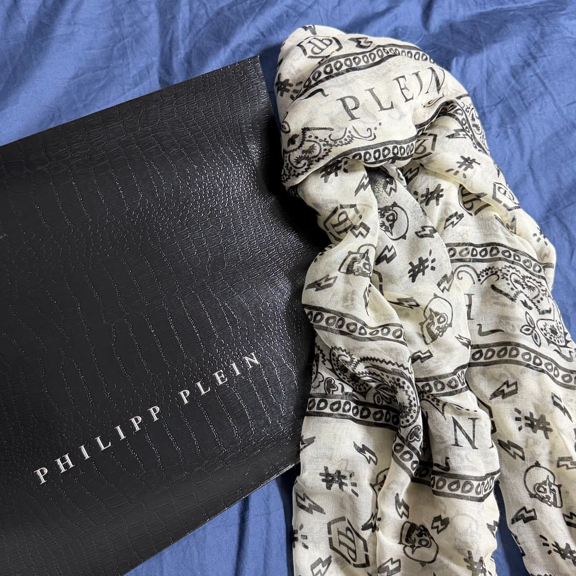 (OS) 필립플레인 모달 실크 달러 머플러 아이보리 상품이미지3