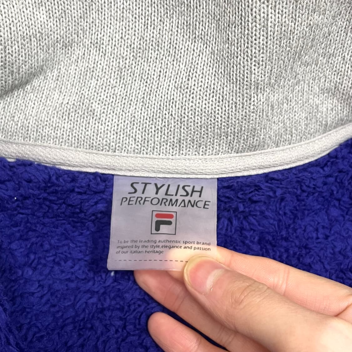 휠라 그레이 밍크 기모 후드 플리스 자켓 여성100 상품이미지3