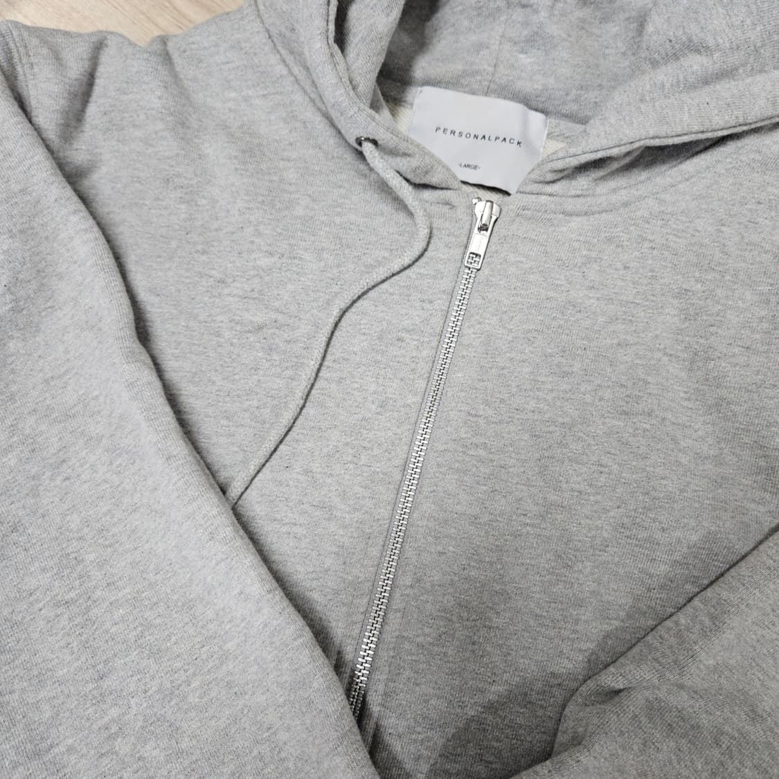 퍼스널팩 프리미엄 솔리드 후드집업 투웨이 그레이 회색 2way 상품이미지4