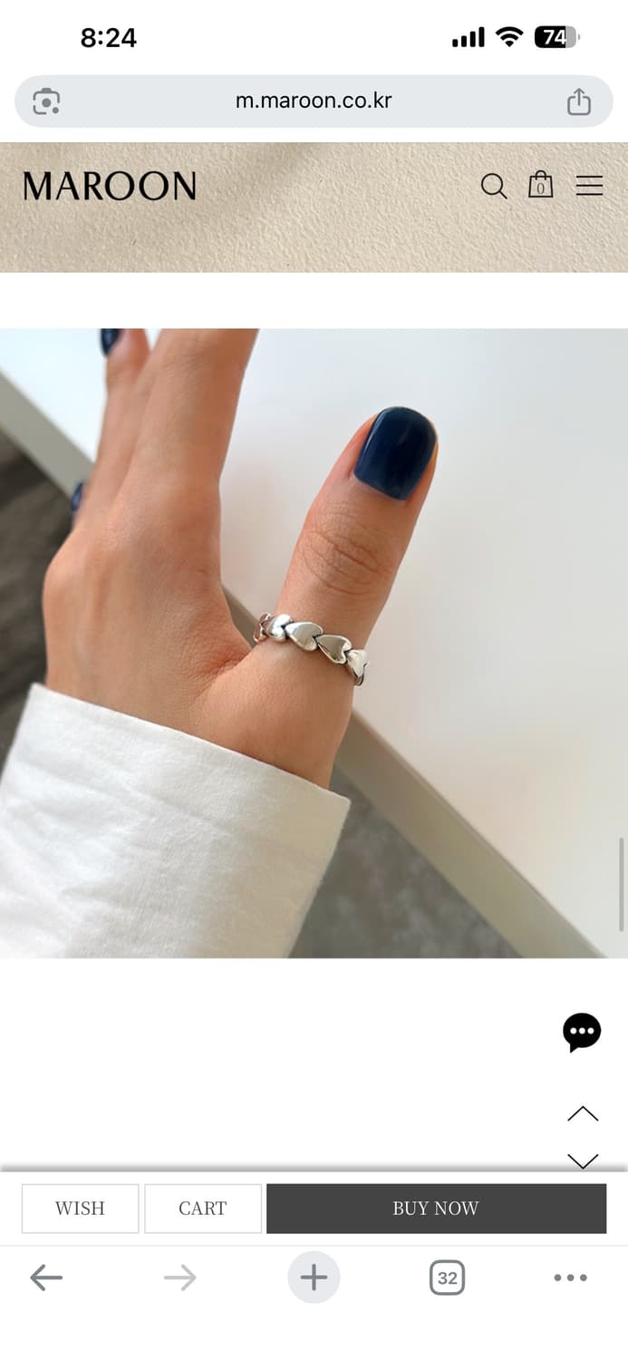 하트 길이 조절 연결 반지 상품이미지1