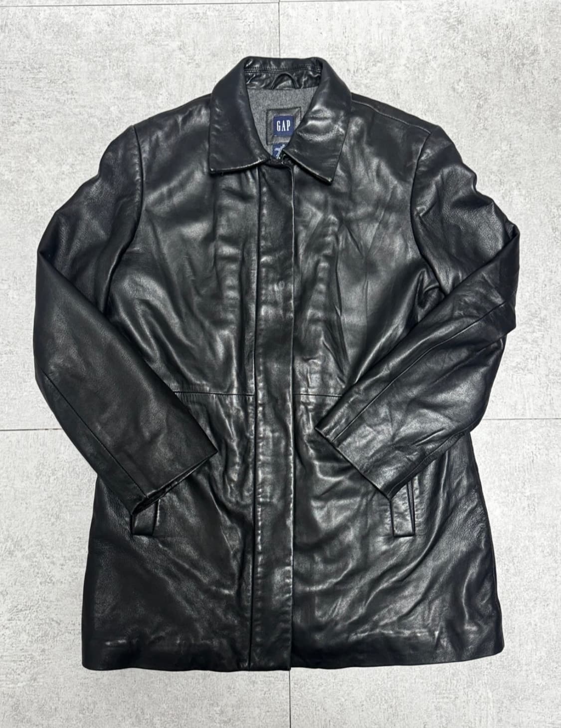 00'S OLD GAP 올드갭 레더 코트 블랙 상품이미지1
