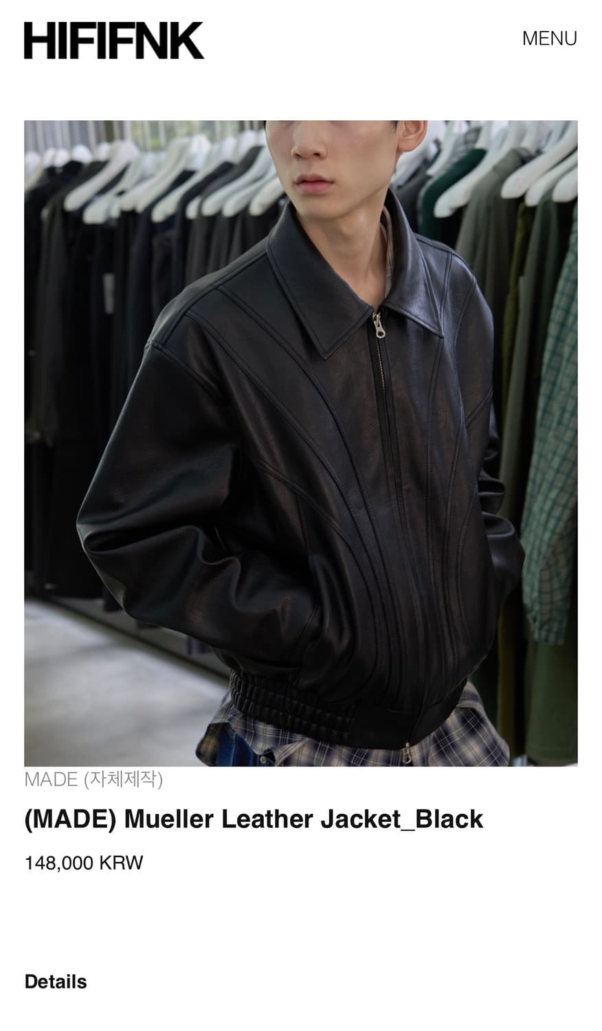 HIFIFNK 절개 가죽자켓 상품이미지1