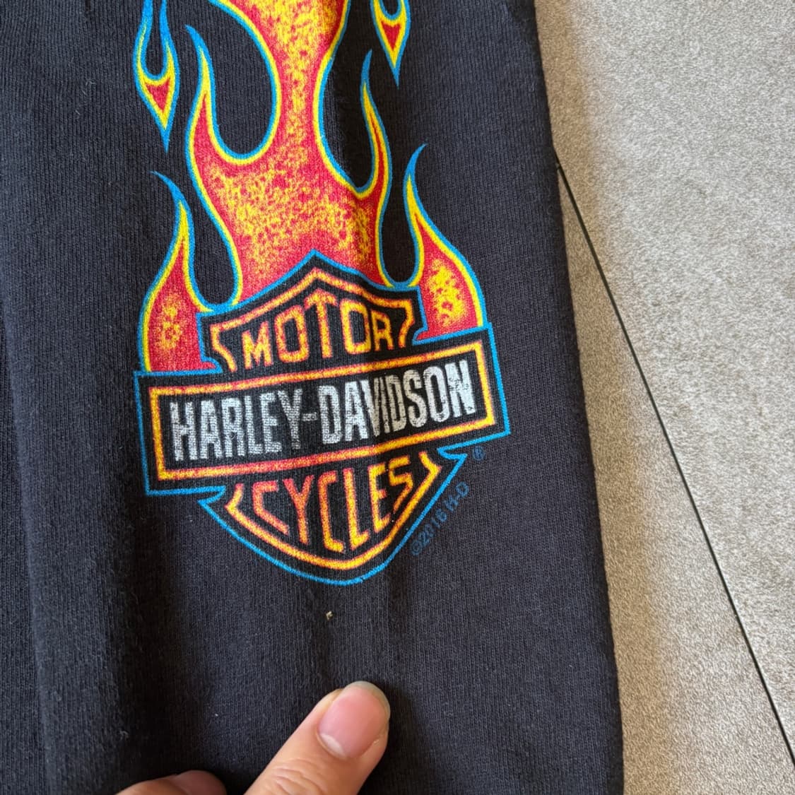 할리데이비슨 정품 블랙 긴팔 플레임 티셔츠 롱슬리브 상품이미지5