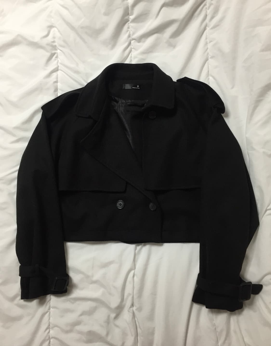 빈티지 투버튼 숏 코트 블랙 상품이미지2