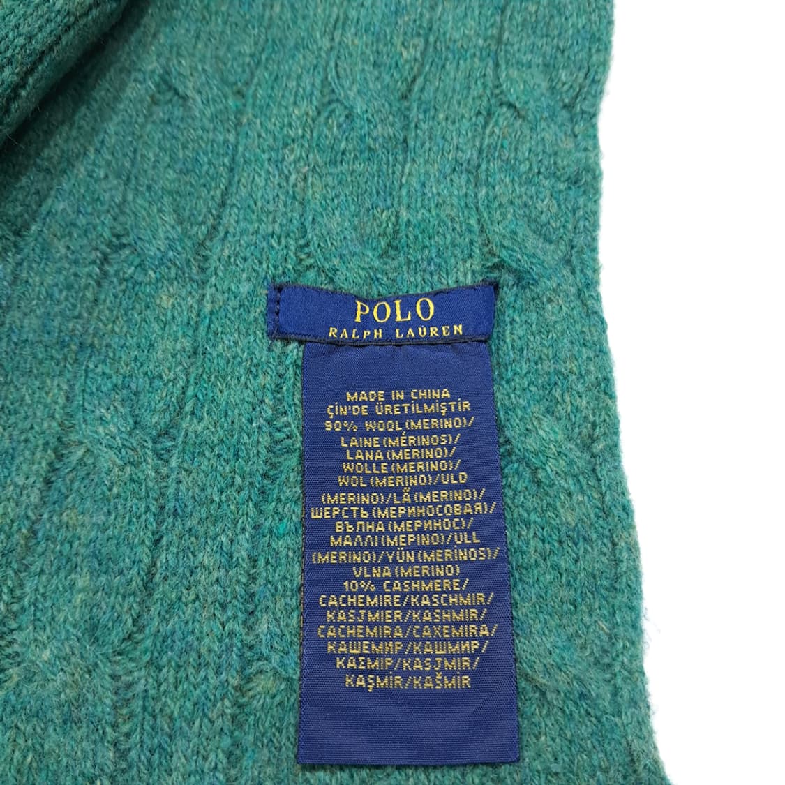 MX650 폴로 울캐시미어 케이블 핑크포니 그린 머플러 목도리 상품이미지4