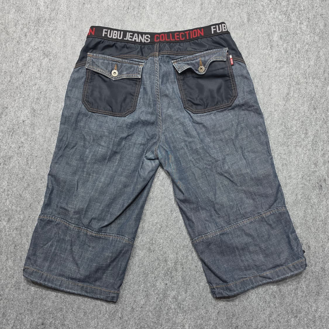 FUBU 후부 올드스쿨 Y2K 버뮤다 스트링 데님 하프팬츠 상품이미지2