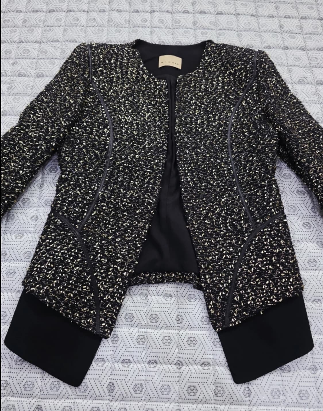 미샤 트위드 자켓 골드블랙 ~55 상품이미지3
