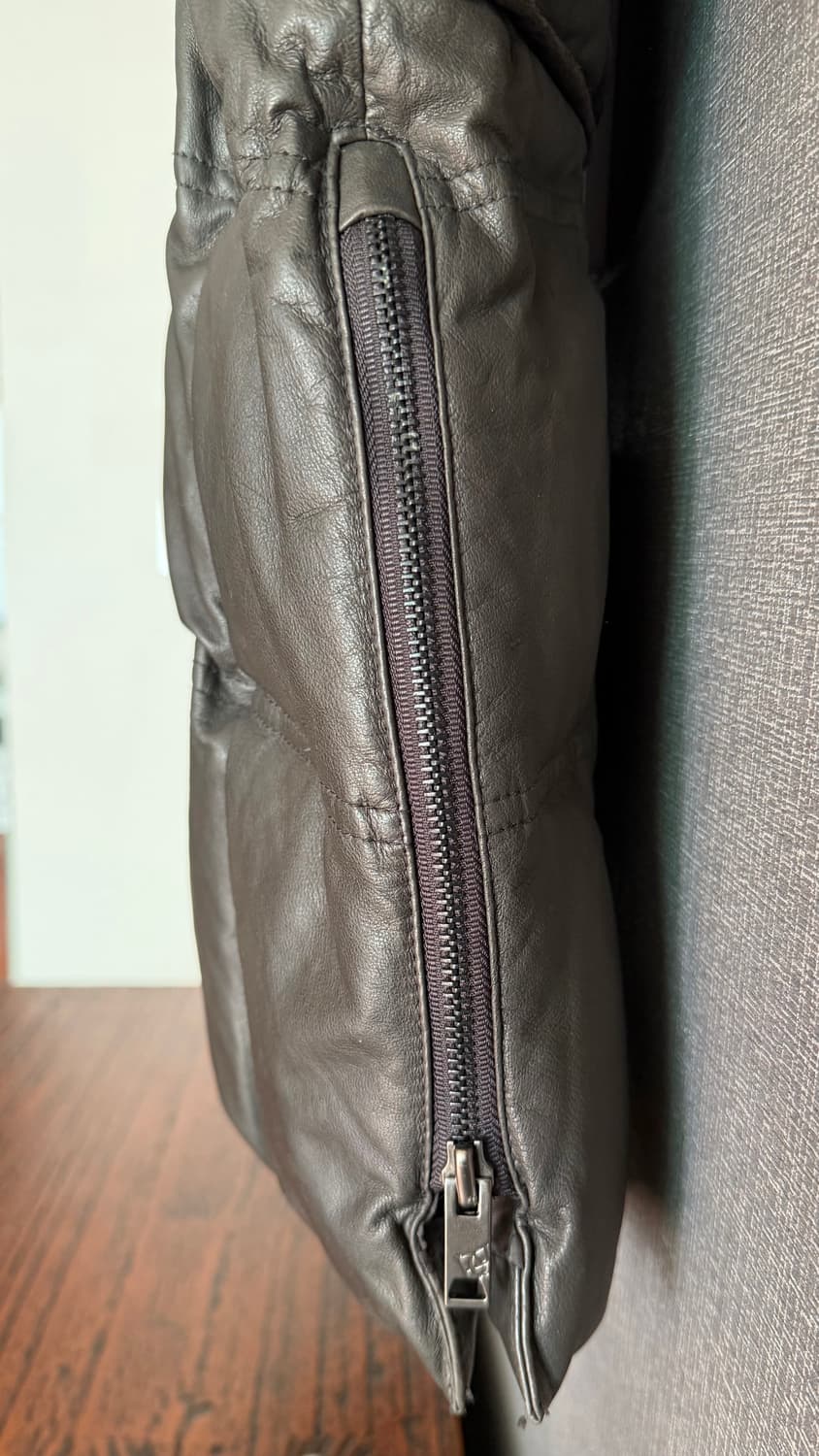 샤트렌 양가죽 구스 다운 롱패딩 너구리퍼 후드 가죽 패딩 롱점퍼 95 상품이미지5