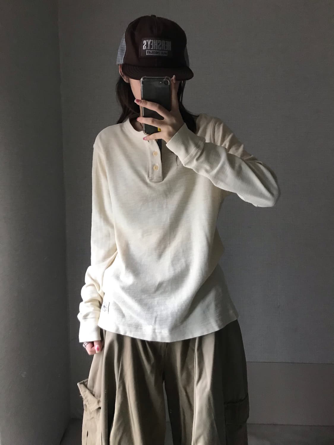 타미힐피거 아이보리 헨리넥 롱슬리브 상품이미지3