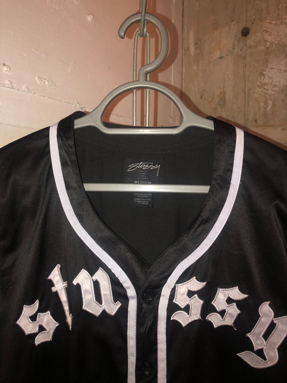 Stussy Gothic Logo Baseball Jersey Shirt 상품이미지2