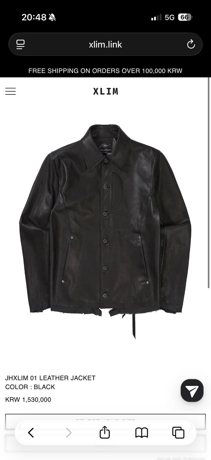 JHXLIM 01 LEATHER JACKET M 상품이미지1