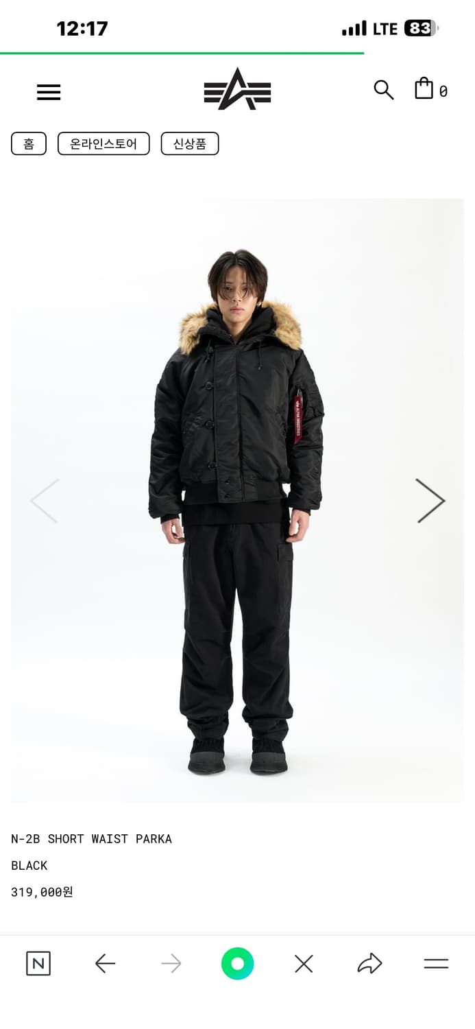 알파 인더스트리 N-2B 블랙 상품이미지1