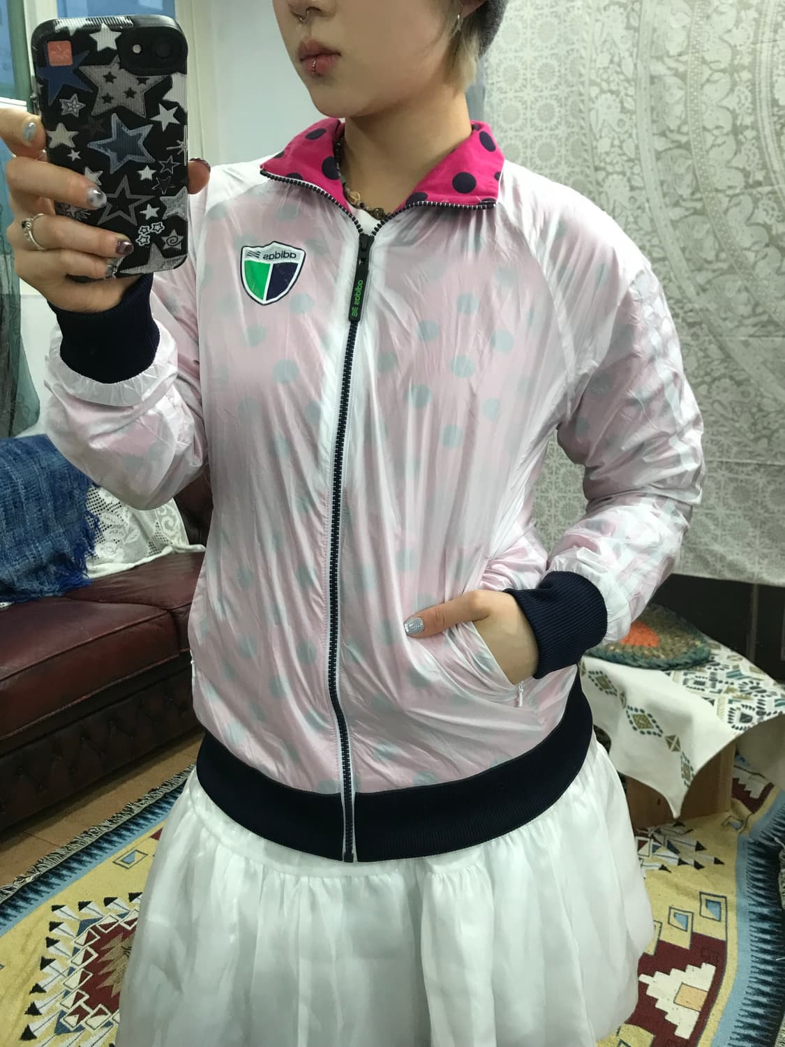 아디다스 여성 골프 도트 바람막이 자켓 (Z1033) 상품이미지2